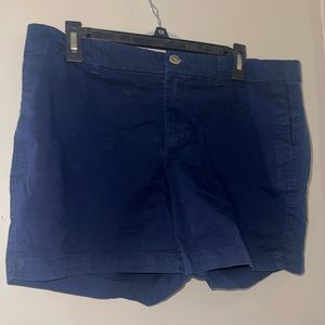 Womens Old Navy Every Day Short Mid Rise Cotton Blend Blue Chino Shorts Size 14